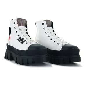 Palladium Revolt HI TX Chunky Heel Platfom Booties Star White Womens Size US 7.5